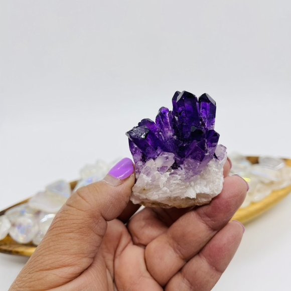 Dyed Deep Purple Quartz Cluster - Picture 4 of 5